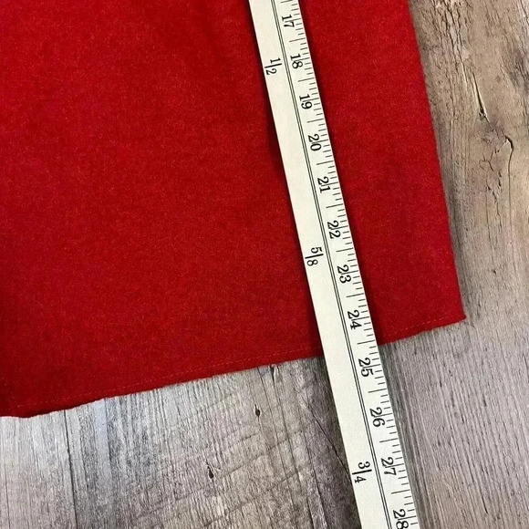 Eileen Fisher Wool Snap Cape Cardigan Jacket Red Orange Lagenlook Leather - Picture 11 of 12